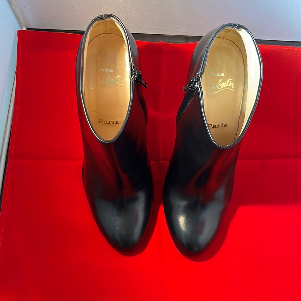 Christian Louboutin Sleek Black Ankle Booties